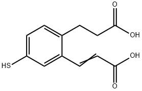 2-(2-Carboxyethyl)-5-mercaptocinnamic acid Structure