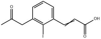 2-Iodo-3-(2-oxopropyl)cinnamic acid Structure