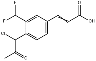 4-(1-Chloro-2-oxopropyl)-3-(difluoromethyl)cinnamic acid Structure