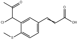 3-(1-Chloro-2-oxopropyl)-4-(methylthio)cinnamic acid Structure