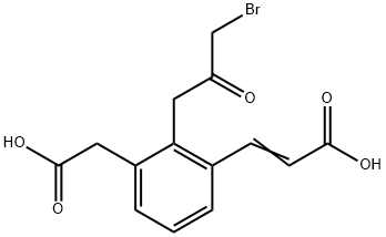 2-(3-Bromo-2-oxopropyl)-3-(carboxymethyl)cinnamic acid Structure