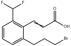 2-(3-Bromopropyl)-6-(difluoromethyl)cinnamic acid Structure