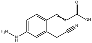 2-(Cyanomethyl)-4-hydrazinylcinnamic acid Structure