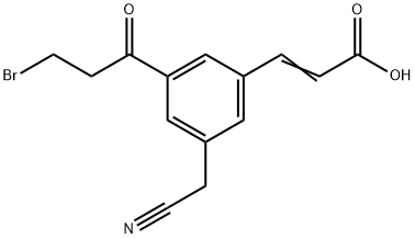 3-(3-Bromopropanoyl)-5-(cyanomethyl)cinnamic acid Structure