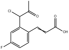 2-(1-Chloro-2-oxopropyl)-4-fluorocinnamic acid Structure