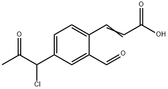 4-(1-Chloro-2-oxopropyl)-2-formylcinnamic acid Structure