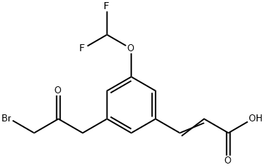 3-(3-Bromo-2-oxopropyl)-5-(difluoromethoxy)cinnamic acid Structure