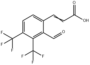 3,4-Bis(trifluoromethyl)-2-formylcinnamic acid Structure