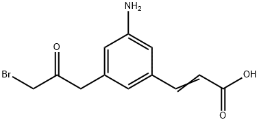 3-Amino-5-(3-bromo-2-oxopropyl)cinnamic acid Structure