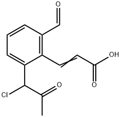 2-(1-Chloro-2-oxopropyl)-6-formylcinnamic acid Structure