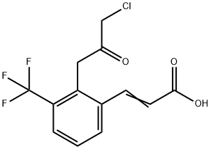 2-(3-Chloro-2-oxopropyl)-3-(trifluoromethyl)cinnamic acid Structure