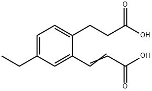 2-(2-Carboxyethyl)-5-ethylcinnamic acid Structure