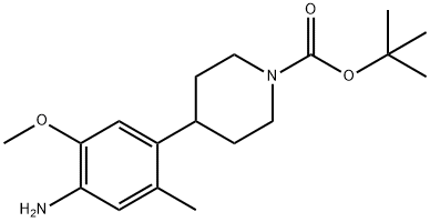 1-Piperidinecarboxylic acid, 4-(4-amino-5-methoxy-2-methylphenyl)-, 1,1-dimethylethyl ester 구조식 이미지