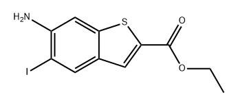 Benzo[b]thiophene-2-carboxylic acid, 6-amino-5-iodo-, ethyl ester 구조식 이미지