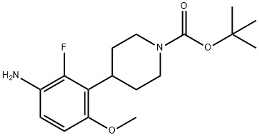 tert-Butyl 4-(3-amino-2-fluoro-6-methoxyphenyl)piperidine-1-carboxylate Structure