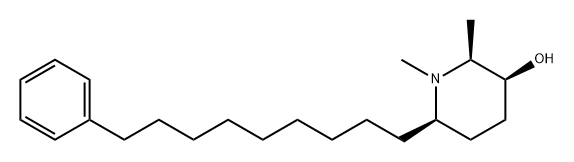 3-Piperidinol, 1,2-dimethyl-6-(9-phenylnonyl)-, (2S,3S,6R)- Structure