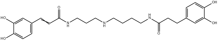 Benzenepropanamide, N-[4-[[3-[[3-(3,4-dihydroxyphenyl)-1-oxo-2-propen-1-yl]amino]propyl]amino]butyl]-3,4-dihydroxy- Structure