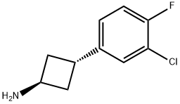 3-(3-chloro-4-fluorophenyl)cyclobutan-1-amine, trans 구조식 이미지