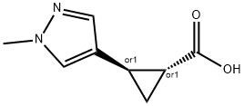 rac-(1R,2R)-2-(1-methyl-1H-pyrazol-4-yl)cyclopropane-1-carboxylic acid Structure