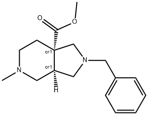 7aH-Pyrrolo[3,4-c]pyridine-7a-carboxylic acid, octahydro-5-methyl-2-(phenylmethyl)-, methyl ester, (3aR,7aS)-rel- Structure