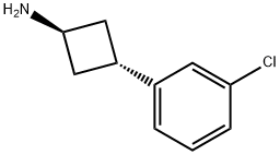 Cyclobutanamine, 3-(3-chlorophenyl)-, trans- Structure