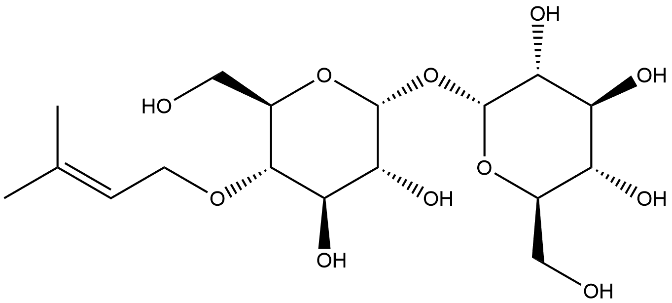 α-D-Glucopyranosyl 4-O-(3-methyl-2-buten-1-yl)-α-D-glucopyranoside Structure