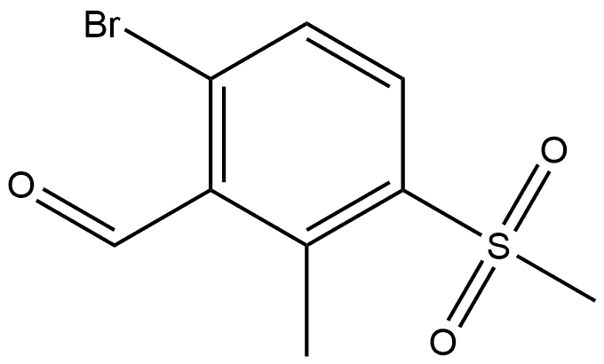 6-Bromo-2-methyl-3-(methylsulfonyl)benzaldehyde Structure