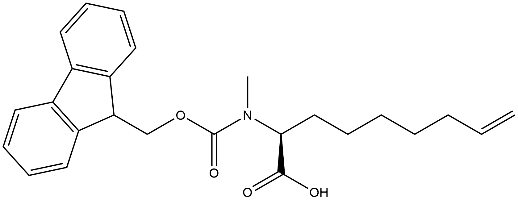 (S)-2-((((9H-fluoren-9-yl)methoxy)carbonyl)(methyl)amino)non-8-enoic acid 구조식 이미지