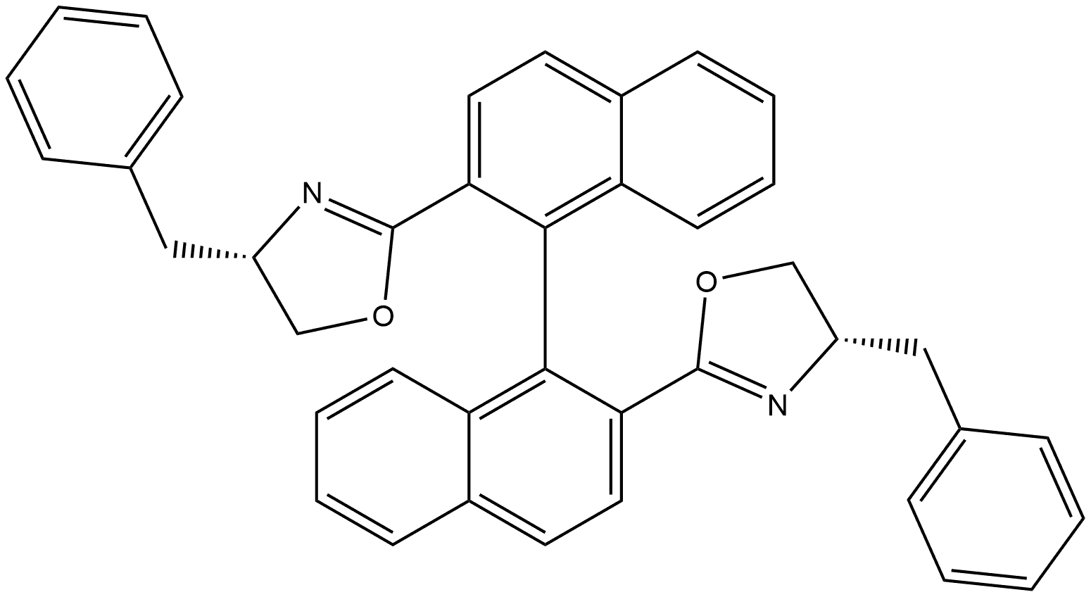(S)-2,2'-bis((S)-4-benzyl-4,5-dihydrooxazol-2-yl)-1,1'-binaphthalene Structure