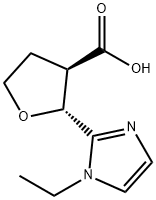 3-Furancarboxylic acid, 2-(1-ethyl-1H-imidazol-2-yl)tetrahydro-, (2R,3R)- Structure