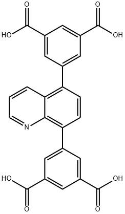 1,3-Benzenedicarboxylic acid, 5-[5-(3,5-dicarboxyphenyl)-8-quinolinyl]- Structure