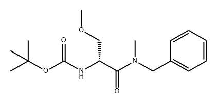 Carbamic acid, N-[(1R)-1-(methoxymethyl)-2-[methyl(phenylmethyl)amino]-2-oxoethyl]-, 1,1-dimethylethyl ester Structure