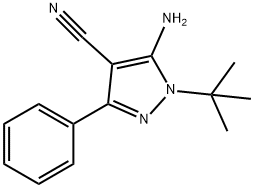 1H-Pyrazole-4-carbonitrile, 5-amino-1-(1,1-dimethylethyl)-3-phenyl- Structure