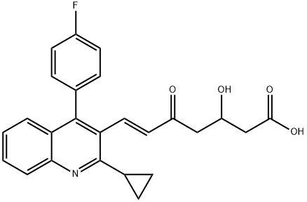 6-Heptenoic acid, 7-[2-cyclopropyl-4-(4-fluorophenyl)-3-quinolinyl]-3-hydroxy-5-oxo-, (6E)- Structure