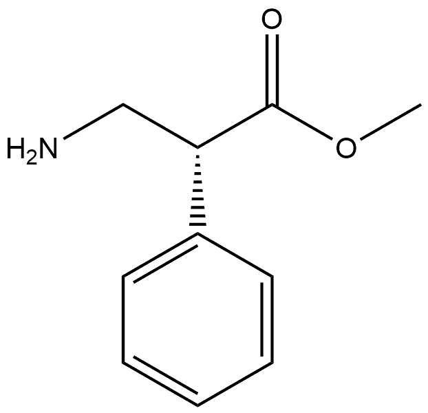 Benzeneacetic acid, α-(aminomethyl)-, methyl ester, (αR)- Structure