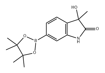 2H-Indol-2-one, 1,3-dihydro-3-hydroxy-3-methyl-6-(4,4,5,5-tetramethyl-1,3,2-dioxaborolan-2-yl)- 구조식 이미지