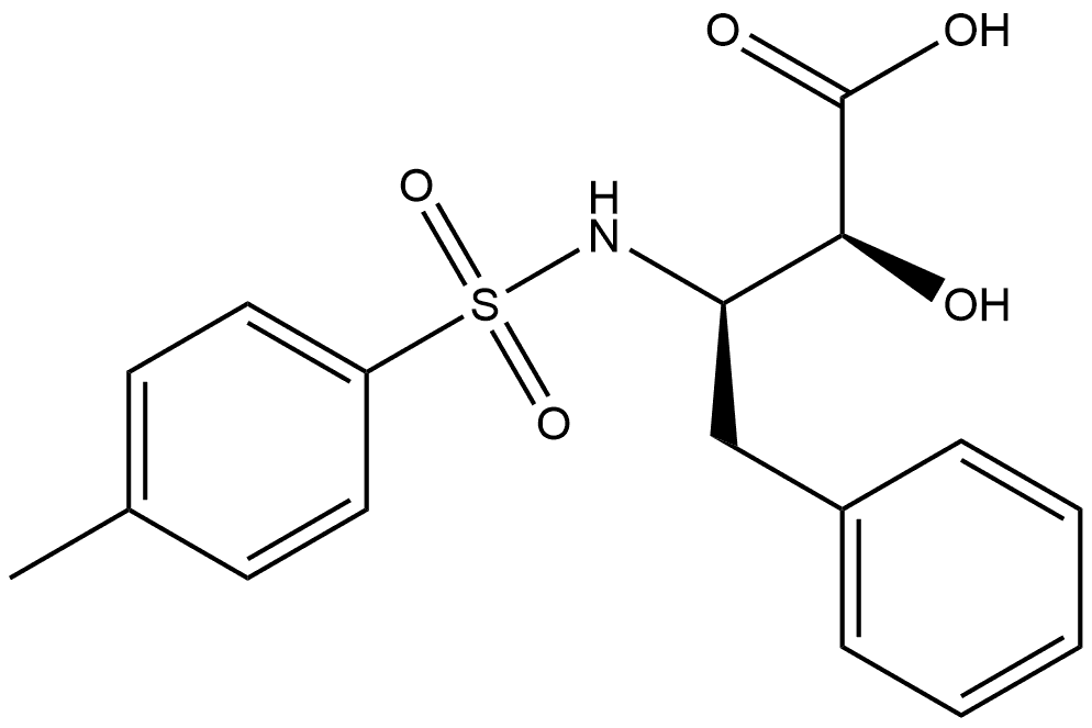 Benzenebutanoic acid, α-hydroxy-β-[[(4-methylphenyl)sulfonyl]amino]-, (αS,βR)- 구조식 이미지