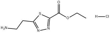 1,3,4-Thiadiazole-2-carboxylic acid, 5-(2-aminoethyl)-, ethyl ester, hydrochloride (1:1) 구조식 이미지
