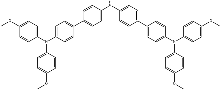 [1,1'-Biphenyl]-4,4'-diamine, N4'-[4'-[bis(4-methoxyphenyl)amino][1,1'-biphenyl]-4-yl]-N4,N4-bis(4-methoxyphenyl)- Structure