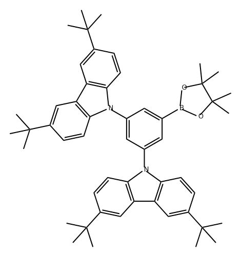 9H-Carbazole, 9,9'-[5-(4,4,5,5-tetramethyl-1,3,2-dioxaborolan-2-yl)-1,3-phenylene]bis[3,6-bis(1,1-dimethylethyl)- Structure