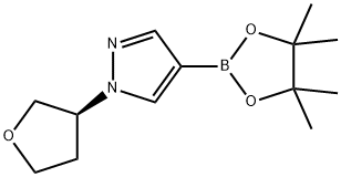 1H-Pyrazole, 1-[(3S)-tetrahydro-3-furanyl]-4-(4,4,5,5-tetramethyl-1,3,2-dioxaborolan-2-yl)- Structure