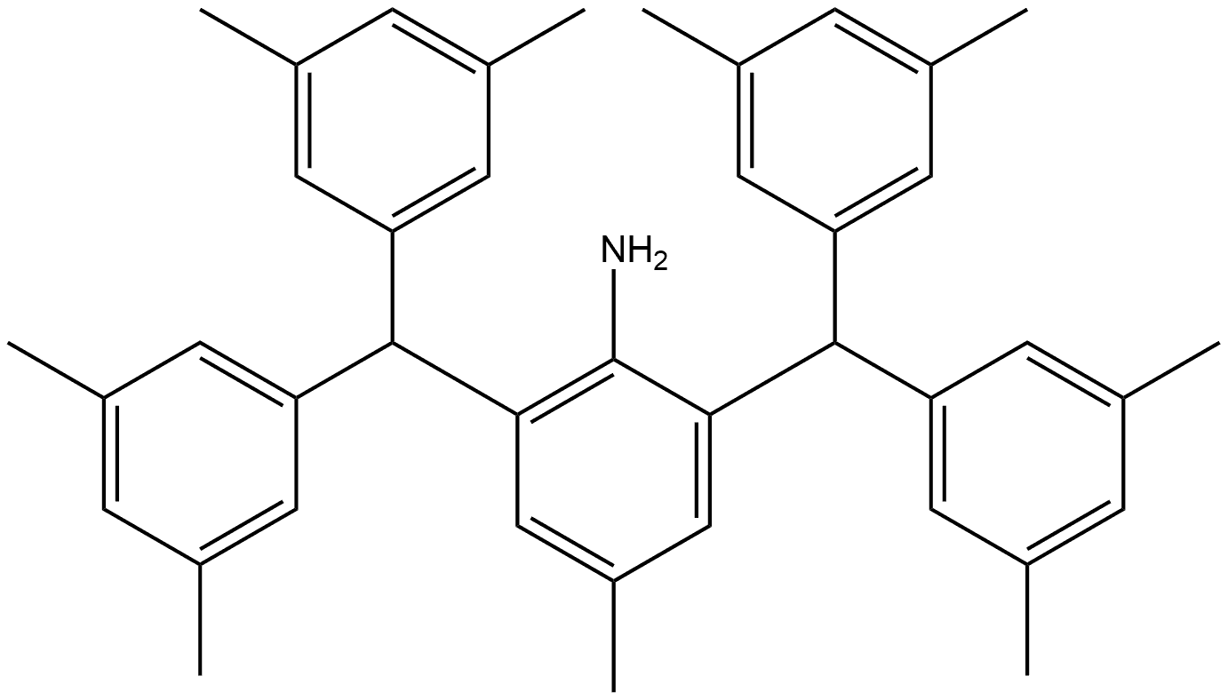 2,6-bis(bis(3,5-dimethylphenyl)methyl)-4-methylaniline Structure