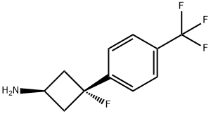 (1S,3S)-3-Fluoro-3-(4-(trifluoromethyl)phenyl)cyclobutanamine 구조식 이미지