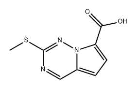 Pyrrolo[2,1-f][1,2,4]triazine-7-carboxylic acid, 2-(methylthio)- Structure