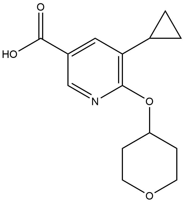 5-Cyclopropyl-6-[(tetrahydro-2H-pyran-4-yl)oxy]-3-pyridinecarboxylic acid Structure