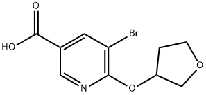 5-Bromo-6-((tetrahydrofuran-3-yl)oxy)nicotinic acid 구조식 이미지