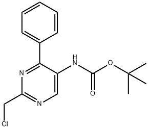 Carbamic acid, N-[2-(chloromethyl)-4-phenyl-5-pyrimidinyl]-, 1,1-dimethylethyl ester Structure