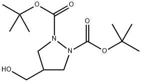 4-Hydroxymethyl-pyrazolidine-1,2-dicarboxylic acid di-tert-butyl ester Structure