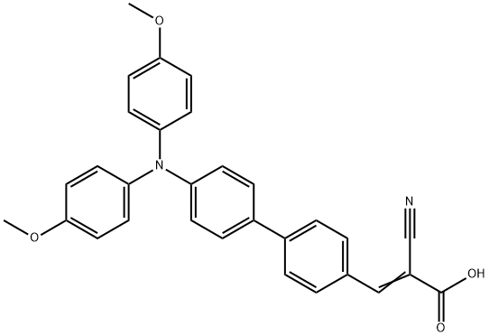 2-Propenoic acid, 3-[4'-[bis(4-methoxyphenyl)amino][1,1'-biphenyl]-4-yl]-2-cyano- Structure