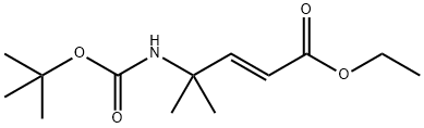 2-Pentenoic acid, 4-[[(1,1-dimethylethoxy)carbonyl]amino]-4-methyl-, ethyl ester, (E)- (9CI) 구조식 이미지